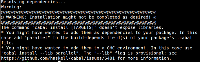 CABAL INSTALL PARALLEL